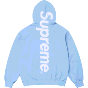 Blue Supreme Hoodie Satin Applique