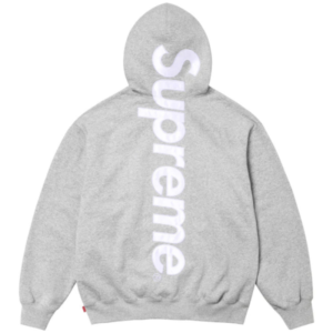 Grey Supreme Hoodie Satin Applique