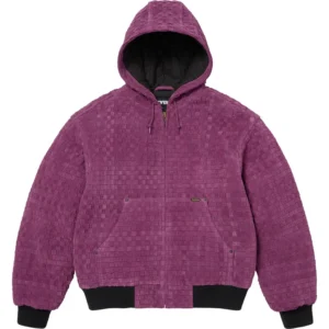 Woven suede Hooded work Jecket purple