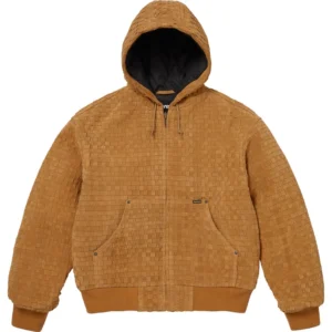Woven suede Hooded work Jecket Mustrad
