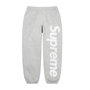 Grey Supreme Satin Applique Sweatpants