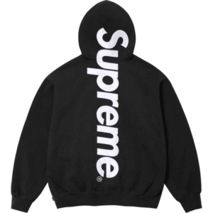 Black Supreme Hoodie Satin Applique